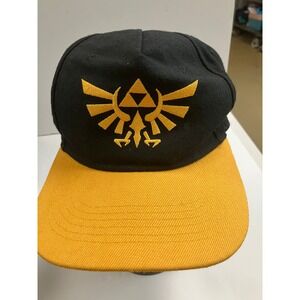 Legend of Zelda Hat Black & Gold Embroidered Snapback‎ Cap